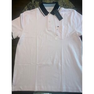 Tommy Hilfiger Polo Shirt Mens Large Pink Classic Pique Short Sleeve Embroidered